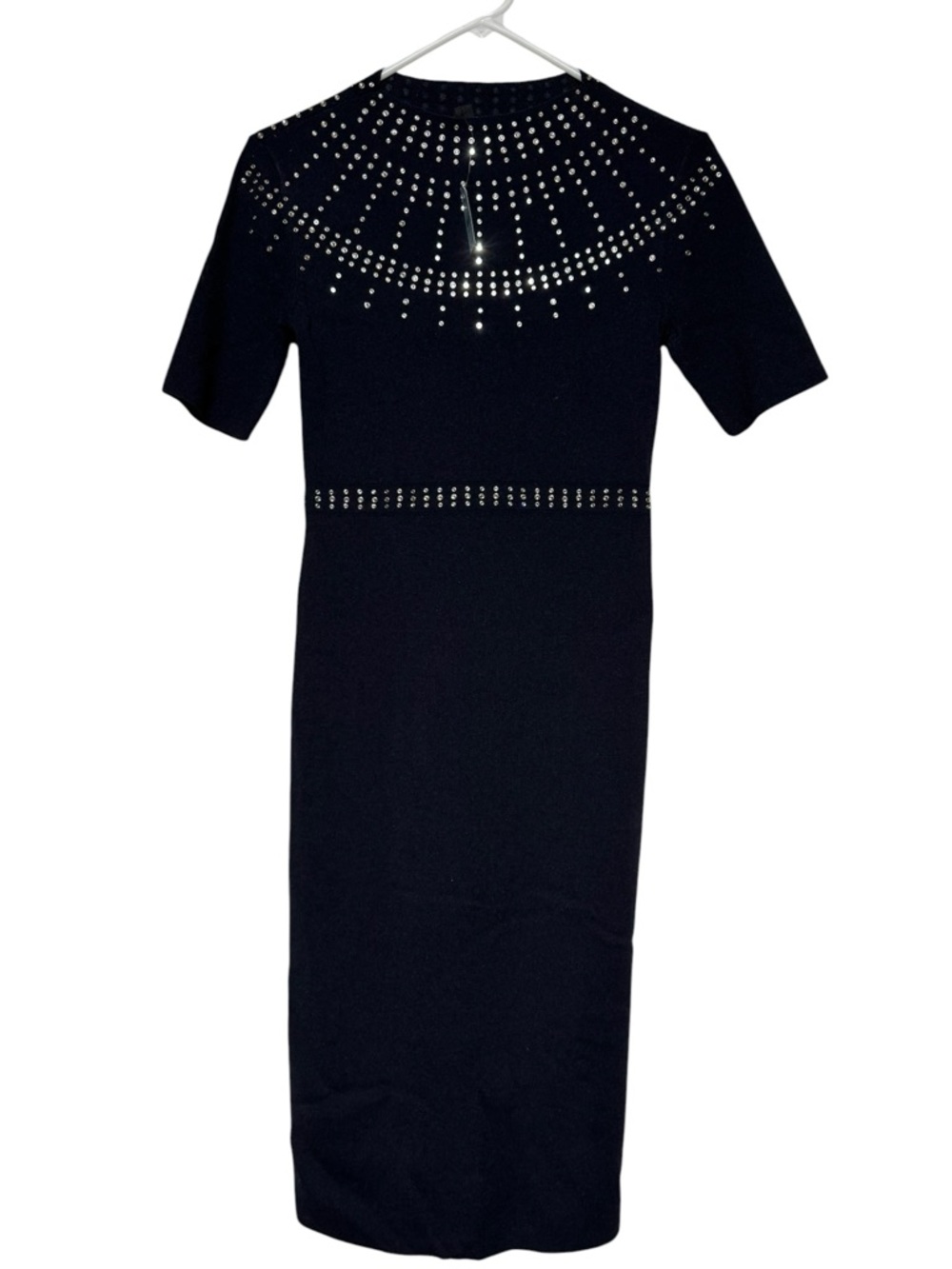 Ann Taylor NWT Rhinestone Knit Dress XS Wedding Guest Formal Special Occasion